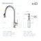 Kibi Napa Single Handle Pull Down Kitchen Sink Faucet with Soap Dispenser C-KKF2005BN-KSD100BN - alternate 7